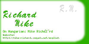 richard mike business card